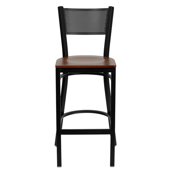 Restaurant Stool, Grid Back, Cherry Seat