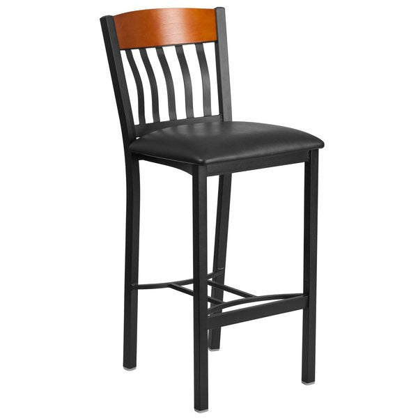 Vertical Stool, Black/Cherry, Black Seat