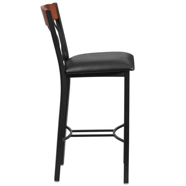 Vertical Stool, Black/Cherry, Black Seat