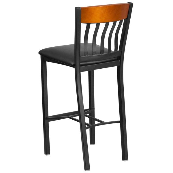 Vertical Stool, Black/Cherry, Black Seat