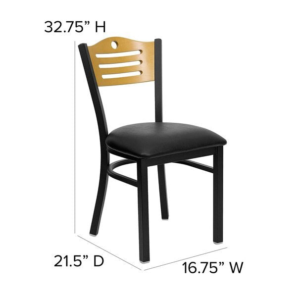 BlackRestaurant Chair, 21-1/2