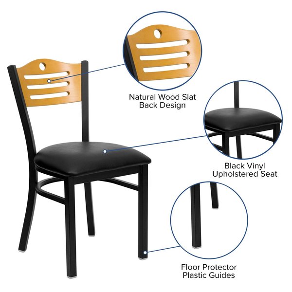 BlackRestaurant Chair, 21-1/2