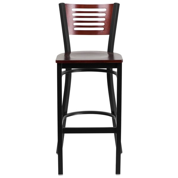 Slat Stool, Blk/Mahogny, Mahogny Wood Sea
