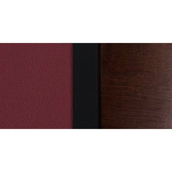 Slat Stool, Blk/Walnut, Burgundy Vnyl Sea