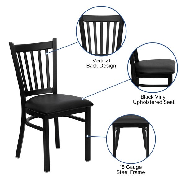 BlackRestaurant Chair, 20-1/4