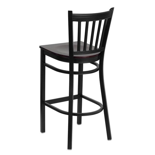 Restaurant Stool, Vertical Back, Mah Seat