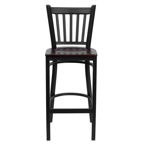 Restaurant Stool, Vertical Back, Mah Seat