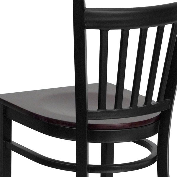 Restaurant Stool, Vertical Back, Mah Seat