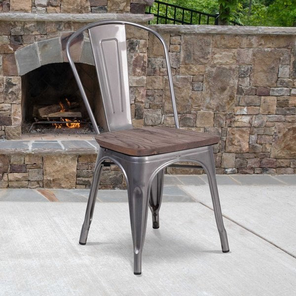 Clear Metal Stack Chair