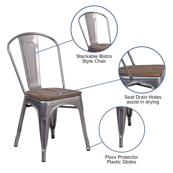 Clear Metal Stack Chair