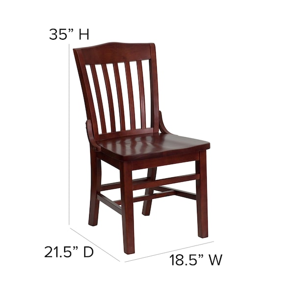 Dining Chair, School House Back, Mah Wood