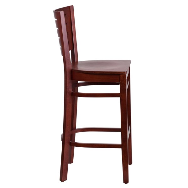 Barstool, Slat Back, Mahogany Wood