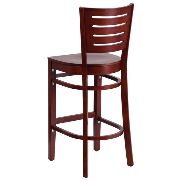 Barstool, Slat Back, Mahogany Wood