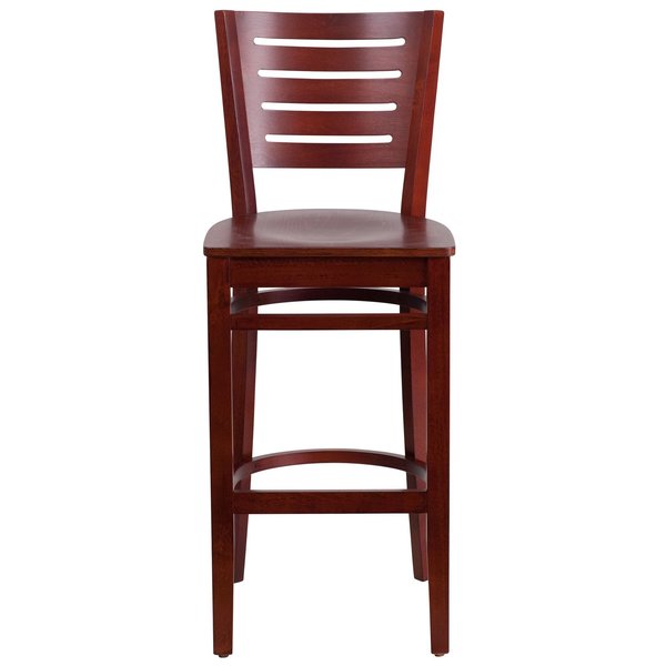 Barstool, Slat Back, Mahogany Wood
