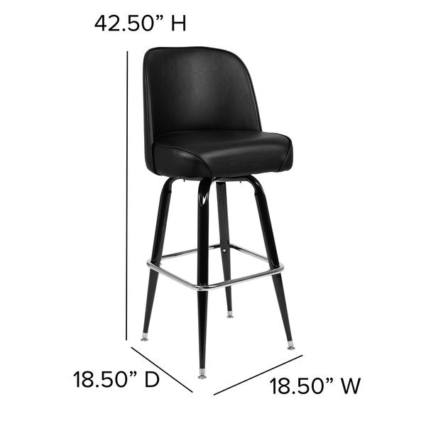 Metal Barstool w/Swivel Bucket Seat