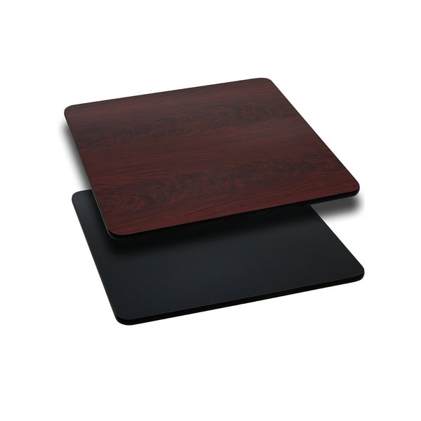 Square Square Table Top, Black or Mahogany Rever, 24