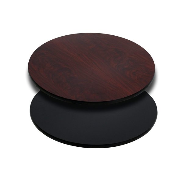 Round Round Table Top with Black or Mahogany R, 24