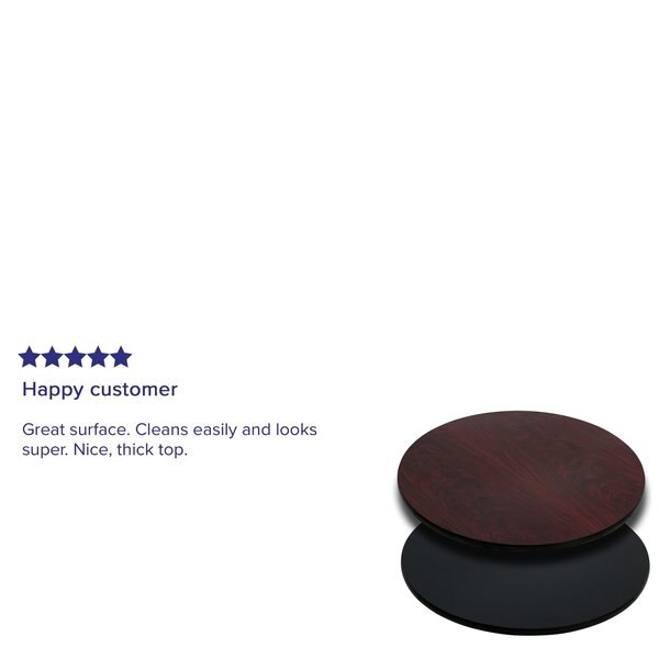 Round Round Table Top with Black or Mahogany R, 24