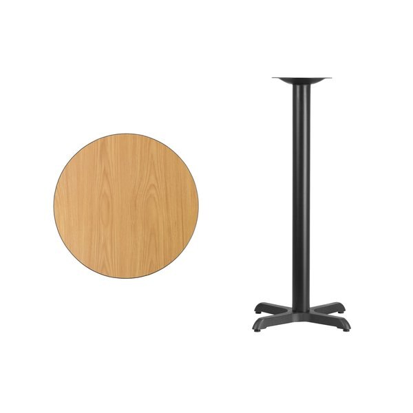 Round Natural Laminate Table, 24