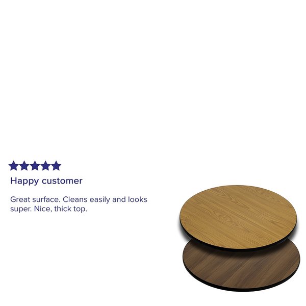 Round Table Top with Natural or Walnut R, Natural/Walnut