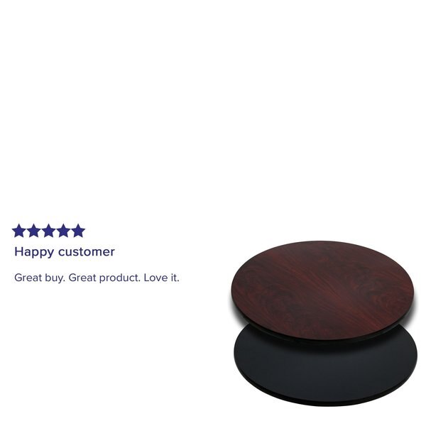 Round Table Top with Black or Mahogany R