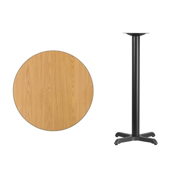 Round Natural Laminate Table, 30