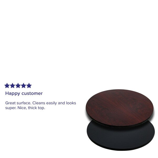 Round Table Top with Black or Mahogany R
