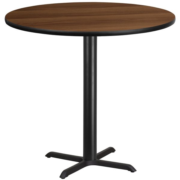 Round Walnut Table Top, Round w/X-Base, 42