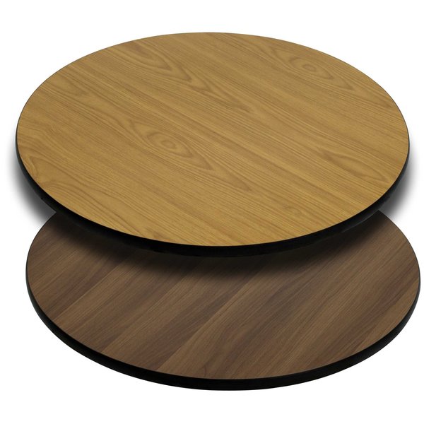 Round Table Top with Natural or Walnut R, Natural/Walnut