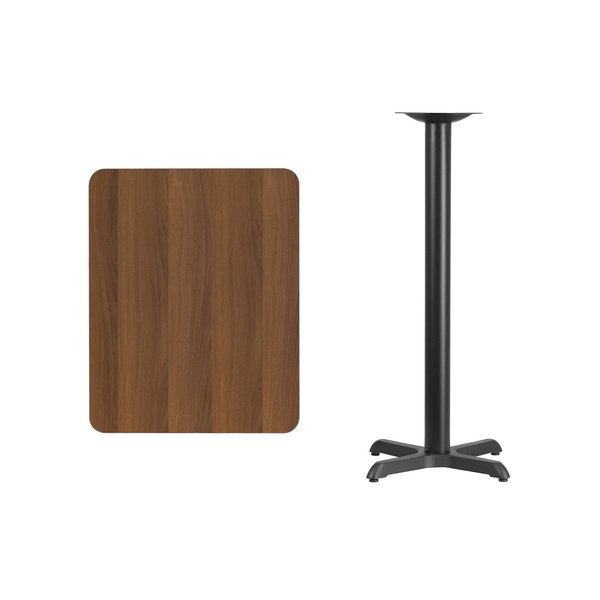 Rectangle Walnut Table, Rectangle w/X-Base, 24