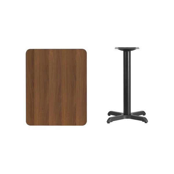 Rectangle Walnut Table, Rectangle w/X-Base, 24