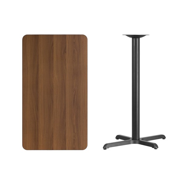 Rectangle Walnut Table, Rectangle w/X-Base, 24