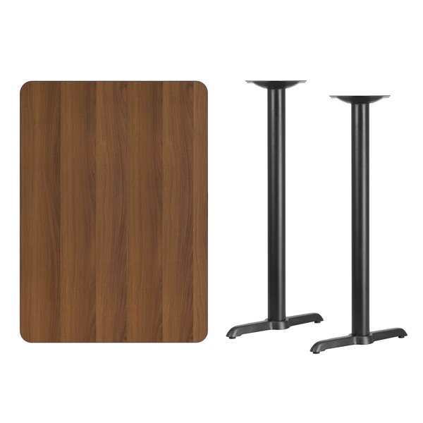 Rectangle Walnut Table, Rectangle w/T-Base, 30