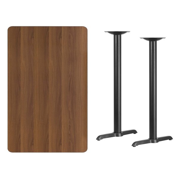 Rectangle Walnut Table, Rectangle w/T-Base, 30