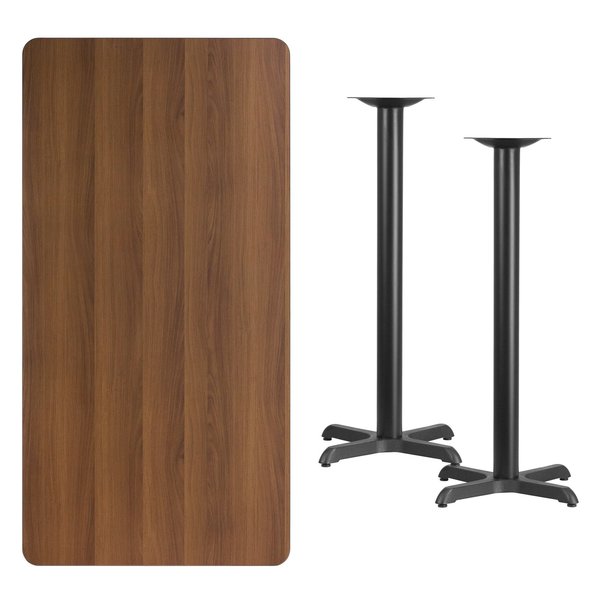 Rectangle Walnut Table, Rectangle w/X-Base, 30