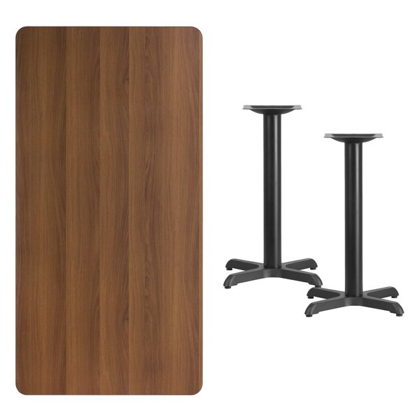 Rectangle Walnut Table, Rectangle w/X-Base, 30