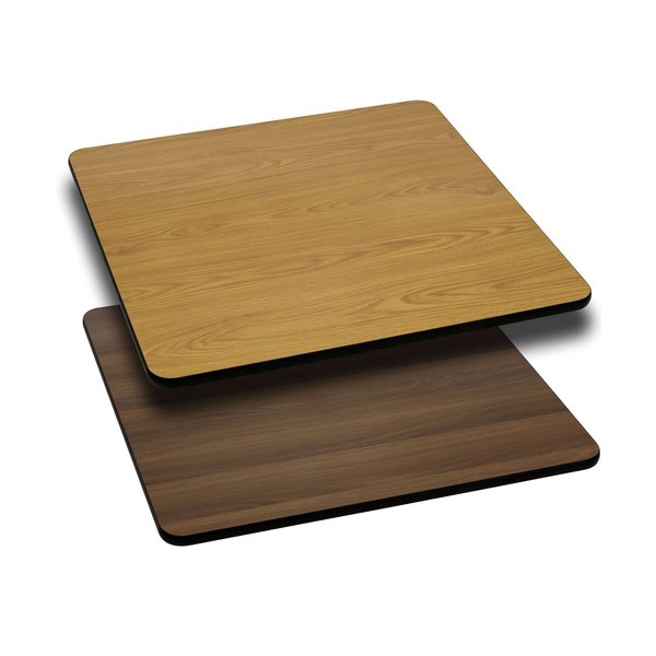 Square Square Table Top, Natural or Walnut Rever, 24