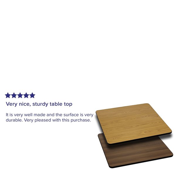 Square Square Table Top with Natural or Walnut, 36