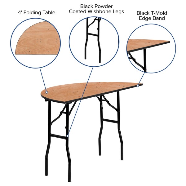 Half Round Folding Table, 48