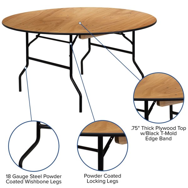 Round Folding Table, 60