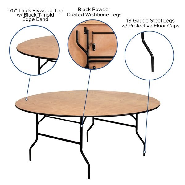 Round Folding Table, 72