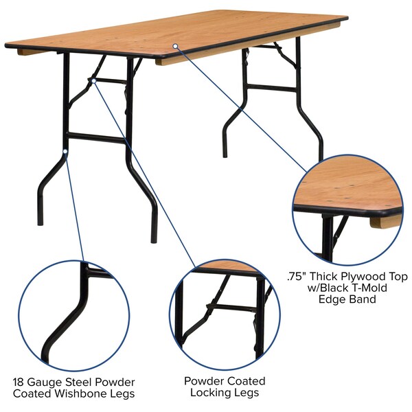 Rectangle Folding Table, 30