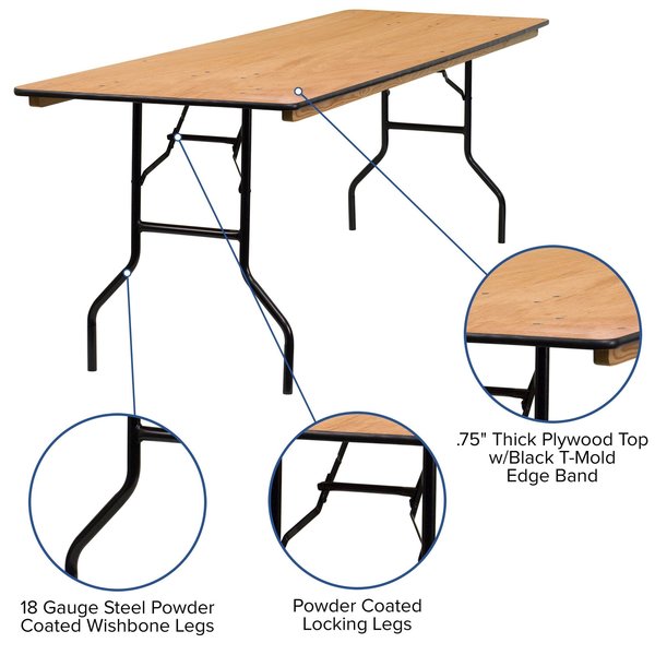 Rectangle Folding Table, 30