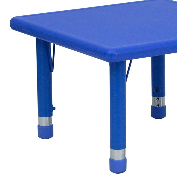 Square Activity Table, 24 X 24 X 23.75, Plastic, Steel Top, Blue