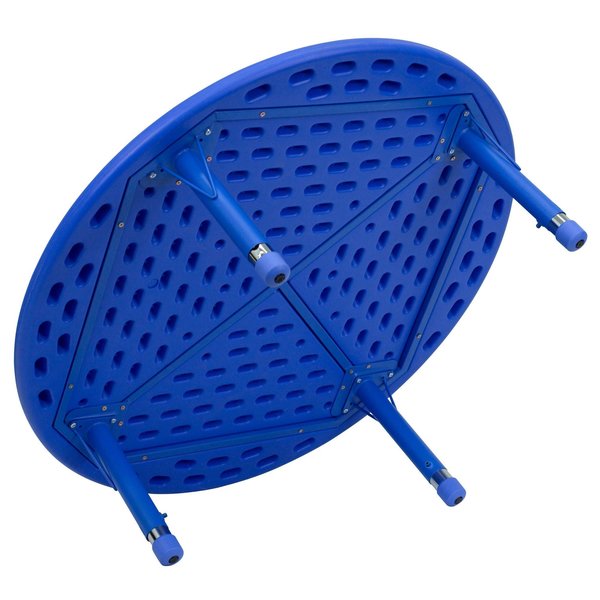 Round Activity Table, 45 X 45 X 23.75, Plastic, Steel Top, Blue