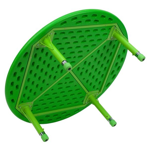 Round Activity Table, 45 X 45 X 23.75, Plastic, Steel Top, Green