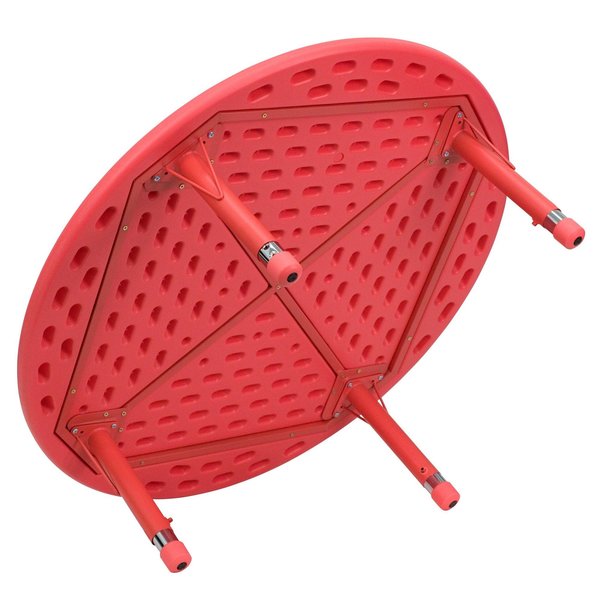 Round Activity Table, 45 X 45 X 23.75, Plastic, Steel Top, Red