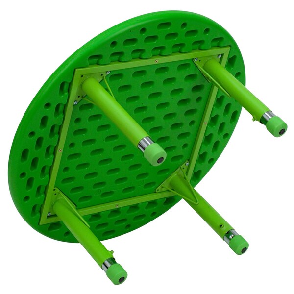 Round Activity Table, 33 X 33 X 23.75, Plastic, Steel Top, Green