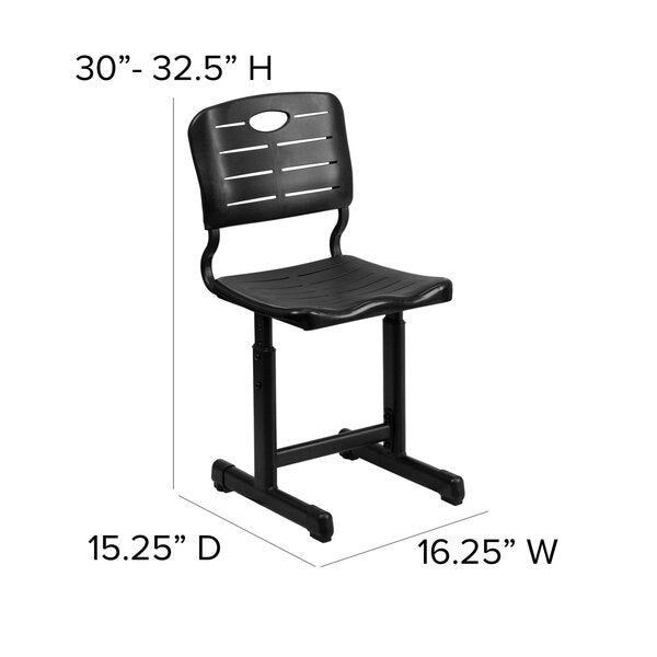 BlackStudent Chair, 15-1/4