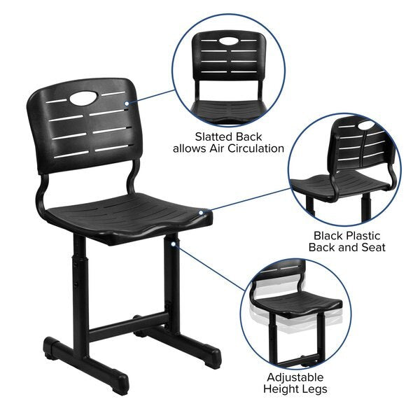 BlackStudent Chair, 15-1/4